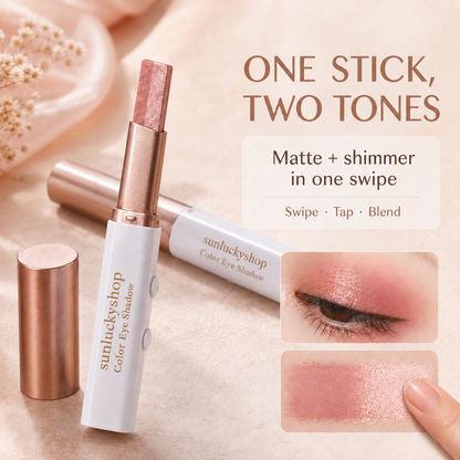 🌟Dual-Tone Eyeshadow Stick Set — 6 Color Waterproof Gradient Eye Shadow Crayons